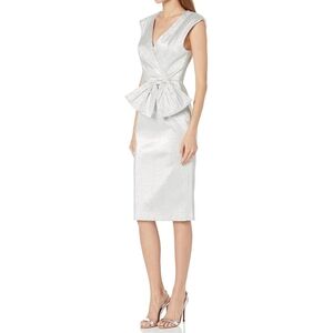 Black Halo Silver Midi Dress